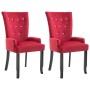 Dining chairs with red velvet armrests 2 units by , dining chairs - Ref: Foro24-276920, Price: 337,43 €, Discount: %