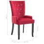 Dining chairs with red velvet armrests 2 units by , dining chairs - Ref: Foro24-276920, Price: 337,43 €, Discount: %