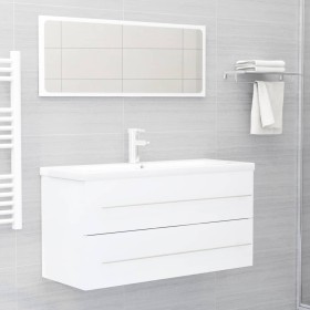 White plywood 2-piece bathroom furniture set by , Bathroom furniture - Ref: Foro24-804854, Price: 74,99 €, Discount: %