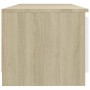 TV cabinet with LED lights white and Sonoma oak 140x40x35.5 cm by , TV Furniture - Ref: Foro24-804297, Price: 100,99 €, Disco...