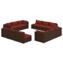 Set muebles de jardín y cojines 12 pzas ratán sintético marrón de , Conjuntos de jardín - Ref: Foro24-3101587, Precio: 1,00 €...