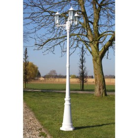 Farola de jardín 3 brazos aluminio blanco 215 cm de , Iluminación de exterior - Ref: Foro24-40245, Precio: 161,99 €, Descuent...