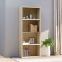 4-level white oak veneer bookshelf 60x30x151.5cm by , Bookcases and shelves - Ref: Foro24-800986, Price: 89,06 €, Discount: %