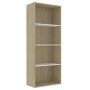 4-level white oak veneer bookshelf 60x30x151.5cm by , Bookcases and shelves - Ref: Foro24-800986, Price: 89,06 €, Discount: %