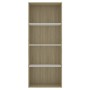 4-level white oak veneer bookshelf 60x30x151.5cm by , Bookcases and shelves - Ref: Foro24-800986, Price: 89,06 €, Discount: %