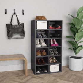 Gray plywood shoe cabinet 54x34x100.5 cm by , Shoe racks and shoe organizers - Ref: Foro24-800398, Price: 71,56 €, Discount: %