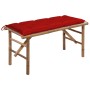 Folding garden bench with bamboo cushion 118 cm by , garden benches - Ref: Foro24-3063870, Price: 79,56 €, Discount: %