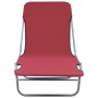 Folding sun loungers, 2 units, red steel and fabric by , Loungers - Ref: Foro24-44301, Price: 84,76 €, Discount: %