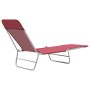 Folding sun loungers, 2 units, red steel and fabric by , Loungers - Ref: Foro24-44301, Price: 84,76 €, Discount: %