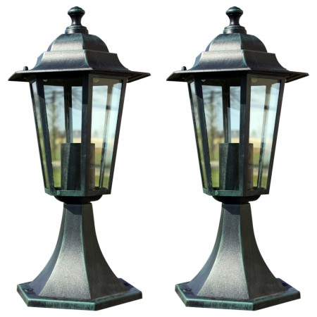 Garden lamp 2 pcs dark green/black aluminum by , Outdoor lighting - Ref: Foro24-3057507, Price: 49,61 €, Discount: %