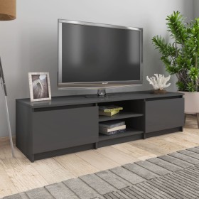 Glossy gray plywood TV cabinet 140x40x35.5 cm by , TV Furniture - Ref: Foro24-800656, Price: 102,41 €, Discount: %