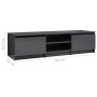 Mueble de TV madera contrachapada gris brillante 140x40x35,5 cm de , Muebles TV - Ref: Foro24-800656, Precio: 102,41 €, Descu...