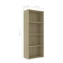 4-tier oak plywood shelf 60x30x151.5cm by , Bookcases and shelves - Ref: Foro24-800984, Price: 84,95 €, Discount: %