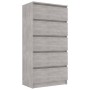 Sideboard with gray concrete plywood drawers 60x35x121 cm by , Sideboards - Ref: Foro24-801413, Price: 129,99 €, Discount: %