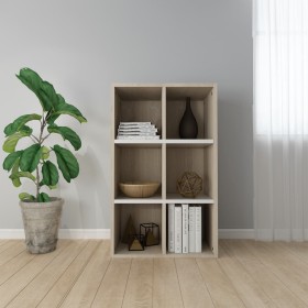 Shelf/Sideboard engineered wood white oak 66x30x98 cm by , Bookcases and shelves - Ref: Foro24-800347, Price: 75,99 €, Discou...