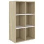 Shelf/Sideboard engineered wood white oak 66x30x98 cm by , Bookcases and shelves - Ref: Foro24-800347, Price: 94,51 €, Discou...