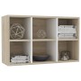 Shelf/Sideboard engineered wood white oak 66x30x98 cm by , Bookcases and shelves - Ref: Foro24-800347, Price: 94,51 €, Discou...