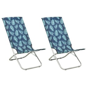 Folding beach chairs 2 pcs fabric with leaf print by , Garden chairs - Ref: Foro24-310382, Price: 74,21 €, Discount: %