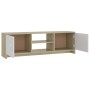 Mueble de TV madera contrachapada blanco y roble 120x30x37,5 cm de , Muebles TV - Ref: Foro24-800284, Precio: 95,26 €, Descue...