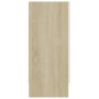 Vitrina de madera contrachapada blanco y roble 120x30,5x70 cm de , Aparadores - Ref: Foro24-802791, Precio: 114,99 €, Descuen...