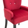 Sillas de comedor con reposabrazos terciopelo rojo 4 unidades de , Sillas de comedor - Ref: Foro24-276921, Precio: 672,07 €, ...