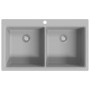 Built-in two-bowl gray granite sink by , Sinks - Ref: Foro24-141676, Price: 296,57 €, Discount: %