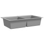 Fregadero encastrable de granito gris de dos cubetas de , Fregaderos - Ref: Foro24-141676, Precio: 296,57 €, Descuento: %