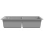 Built-in two-bowl gray granite sink by , Sinks - Ref: Foro24-141676, Price: 296,57 €, Discount: %