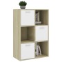 White and oak plywood TV cabinet 60x29.5x90 cm by , Bookcases and shelves - Ref: Foro24-801139, Price: 96,99 €, Discount: %