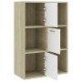 TV-Schrank aus Sperrholz in Weiß und Eiche, 60 x 29,5 x 90 cm von , Bücherregale und Regale - Ref: Foro24-801139, Preis: 96,9...