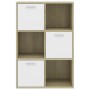 White and oak plywood TV cabinet 60x29.5x90 cm by , Bookcases and shelves - Ref: Foro24-801139, Price: 96,99 €, Discount: %