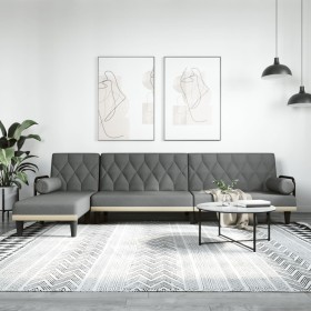 L-förmiges Schlafsofa aus dunkelgrauem Stoff, 260 x 140 x 70 cm von , Sofas - Ref: Foro24-3157273, Preis: 394,99 €, Rabatt: %