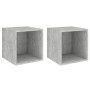 Armario de pared 2 uds madera gris hormigón 37x37x37 cm de , Estantes y estanterías - Ref: Foro24-805457, Precio: 53,20 €, De...