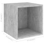 Armario de pared 2 uds madera gris hormigón 37x37x37 cm de , Estantes y estanterías - Ref: Foro24-805457, Precio: 53,20 €, De...