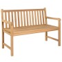 Solid teak wood garden bench with red cushion 120 cm by , garden benches - Ref: Foro24-3062697, Price: 258,99 €, Discount: %