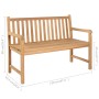 Solid teak wood garden bench with red cushion 120 cm by , garden benches - Ref: Foro24-3062697, Price: 258,99 €, Discount: %