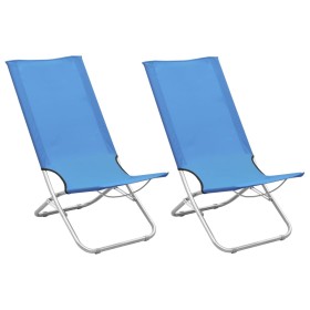 Folding beach chairs 2 units blue fabric by , Garden chairs - Ref: Foro24-310374, Price: 69,60 €, Discount: %