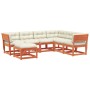 Set muebles jardín 7 pzas con cojines madera pino marrón cera de , Conjuntos de jardín - Ref: Foro24-3216937, Precio: 784,99 ...