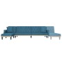 L-förmiges Schlafsofa aus blauem Samt, 271 x 140 x 70 cm von , Sofas - Ref: Foro24-3157275, Preis: 384,99 €, Rabatt: %