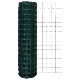 Green steel euro fence set 25x1.5 m by , fence panels - Ref: Foro24-140581, Price: 99,99 €, Discount: %