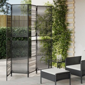 4-panel black synthetic rattan screen by , Room dividers - Ref: Foro24-365392, Price: 111,99 €, Discount: %