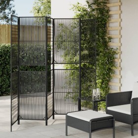 6-panel black synthetic rattan screen by , Room dividers - Ref: Foro24-365384, Price: 150,99 €, Discount: %