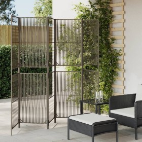 Gray synthetic rattan 6-panel screen by , Room dividers - Ref: Foro24-365386, Price: 155,99 €, Discount: %