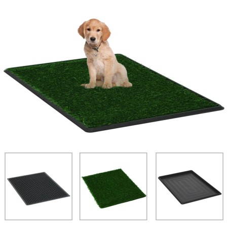 Inodoros mascotas con bandeja césped artificial 2 uds 76x51x3cm de vidaXL, Empapadores para mascotas - Ref: Foro24-170770, Pr...