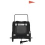 Pet Bicycle Trailer Iron Oxford Cloth Black by , pet strollers - Ref: Foro24-93863, Price: 122,99 €, Discount: %