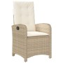 Silla de jardín reclinable con cojines ratán sintético beige de , Sillas de jardín - Ref: Foro24-365164, Precio: 159,43 €, De...