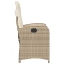 Silla de jardín reclinable con cojines ratán sintético beige de , Sillas de jardín - Ref: Foro24-365164, Precio: 159,43 €, De...