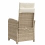 Silla de jardín reclinable con cojines ratán sintético beige de , Sillas de jardín - Ref: Foro24-365164, Precio: 159,43 €, De...