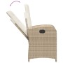 Silla de jardín reclinable con cojines ratán sintético beige de , Sillas de jardín - Ref: Foro24-365164, Precio: 159,43 €, De...