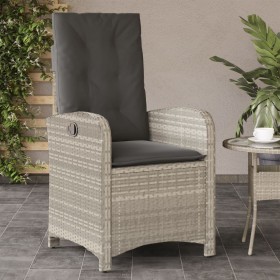 Reclining garden armchair with light gray PE rattan cushions by , Garden chairs - Ref: Foro24-365166, Price: 142,99 €, Discou...